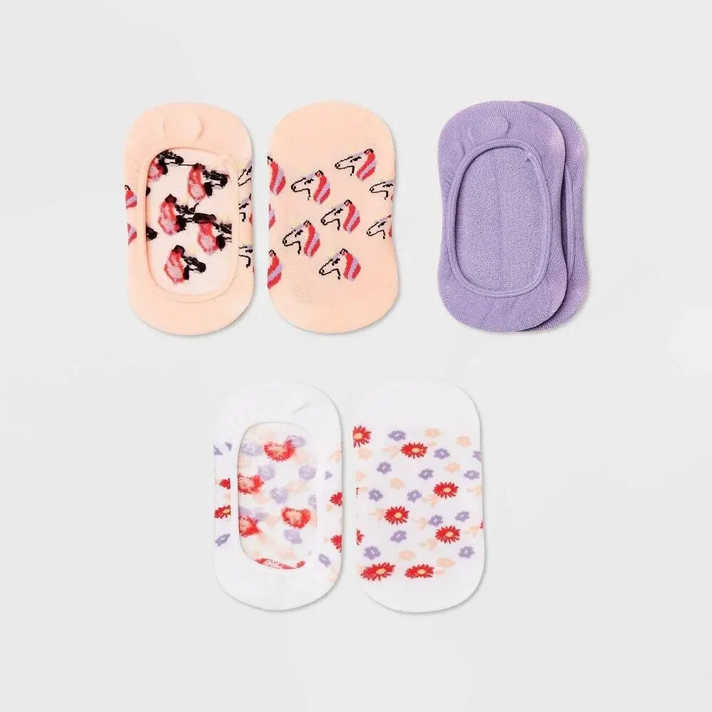 Girls' 3pk Unicorn Liner Socks | Cat & Jack | L (Shoe sizes 3-10)